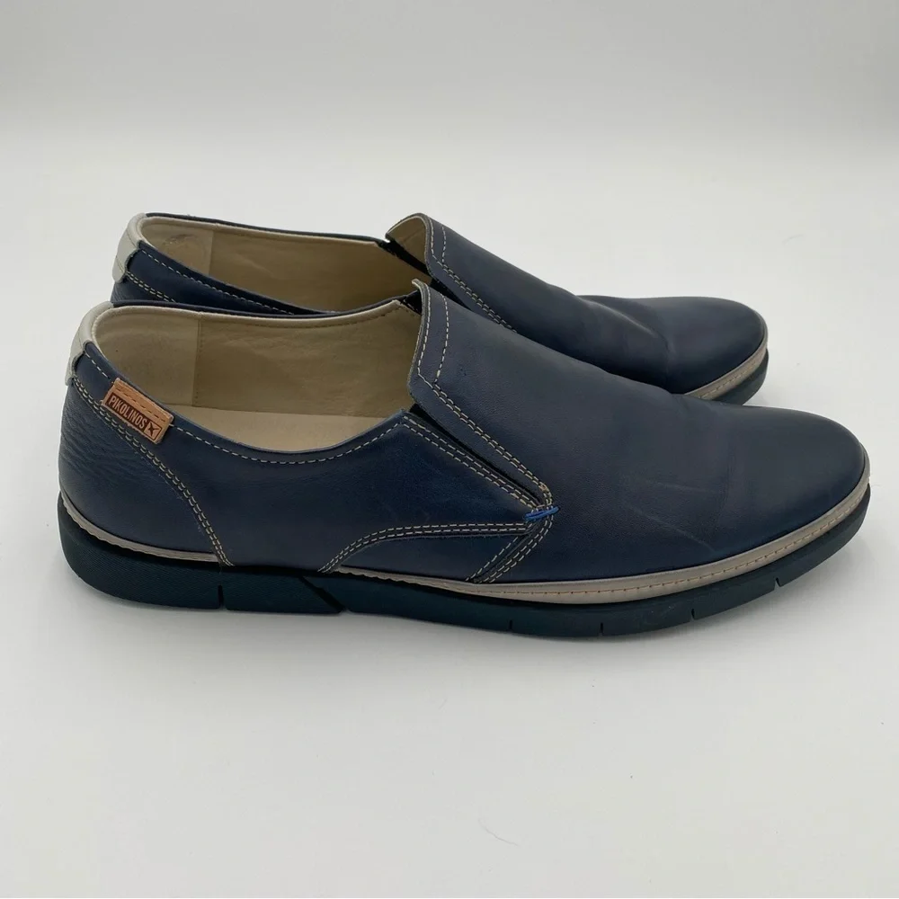 Pikolinos Men's Leather Palamos Mor Slip On Loafers Flats Shoes Navy Size 11.5‎
